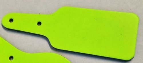 Leather Key Fob Blanks - Rectangle Shape - Various Colours - Qty Options (Fluorescent Yellow, 25)